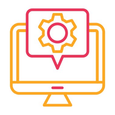 bilgisayar monitörü ikon vektör illüstrasyonu