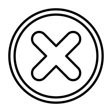 çapraz vektör ince çizgi simgesi