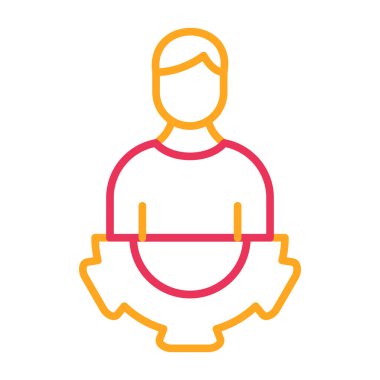 Lotus çizgisi olan bir adam ince çizgi simgesi, vektör, illüstrasyon, doğrusal işaret işareti.