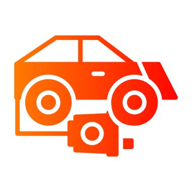 Beyaz arkaplanda araba vektör simgesi