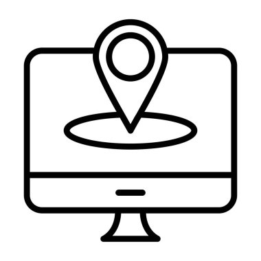 konum haritası simgesi. beyaz arkaplanda izole edilmiş web tasarımı için konum haritası vektör simgesi