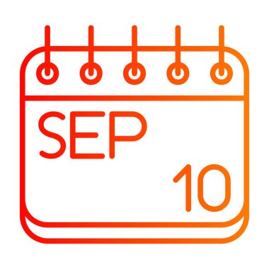 Eylül takvim simgesi, vektör illüstrasyon tasarımı