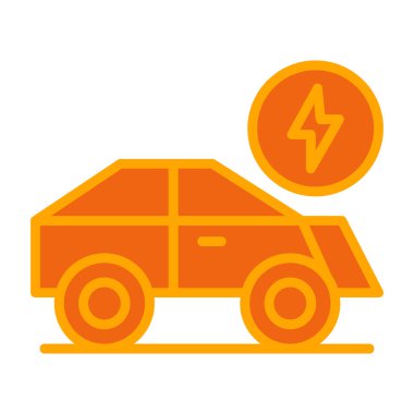 Elektrikli otomobil simgesi. vektör çizim