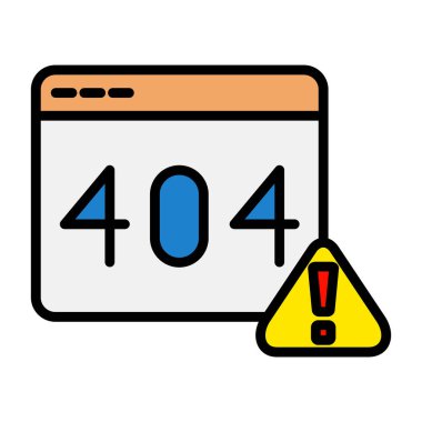 4 hata renk ikonu vektörü. Hata 4 işareti gösterimi izole edilmiş sembol çizimi