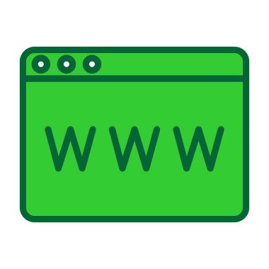 web sitesi vektörü düz renk simgesi