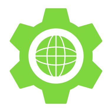 yeşil küre simgesi, düz dizayn