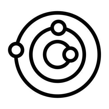 Web ve mobil uygulaması tasarımı, Atom logo kavramı için beyaz arka plan üzerinde izole atom simge vektör