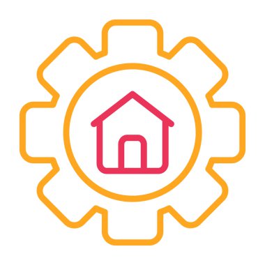 house gear simgesi vektör illüstrasyon tasarımı