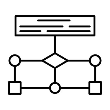 ağ vektörü ince çizgi simgesi