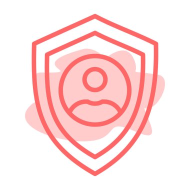 Güvenlik simgesi. İnce çizgi kırmızı çizgili daire tasarımı. vektör illüstrasyonu