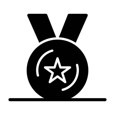 ödül vektörü glyph düz simgesi