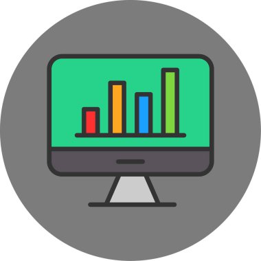 Bilgisayar ekranı. Basit resimleme