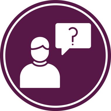 Bir erkek yüz profilinde soru işareti, satır biçimi simgesi