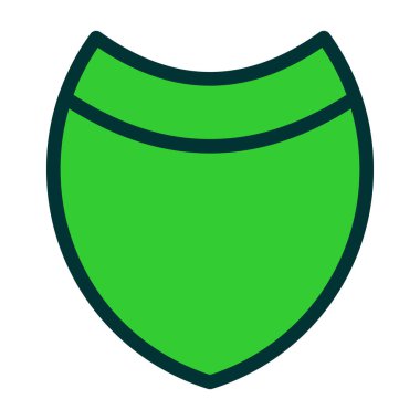 yeşil kalkan simgesi, düz tasarım biçimi