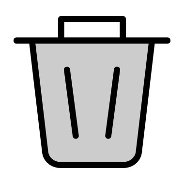 Çöp kutusu simgesi arkaplanda izole edilmiş basit bir şekilde