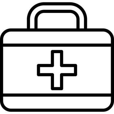 İlk yardım kutusu simgesi, basit tasarım