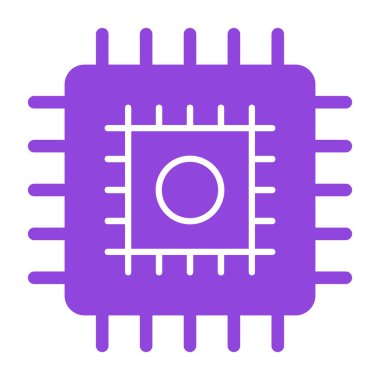 İşlemci simgesi. düz dizayn biçimi 10