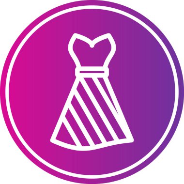 Gelinlik ikonu, vektör illüstrasyonu