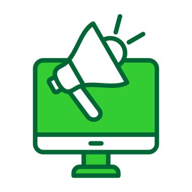 megafon vektör illüstrasyon tasarımlı bilgisayar