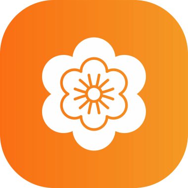 Çiçek simgesinin vektör illüstrasyonu