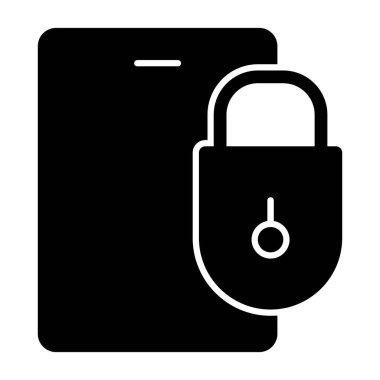 Kilit glif vektör simgesi