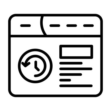 Saat simgesi olan takvim. beyaz arkaplanda izole edilmiş web tasarımı için zaman vektör simgesine sahip özet takvimi