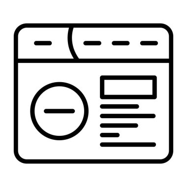 tarayıcı vektörü ince çizgi simgesi