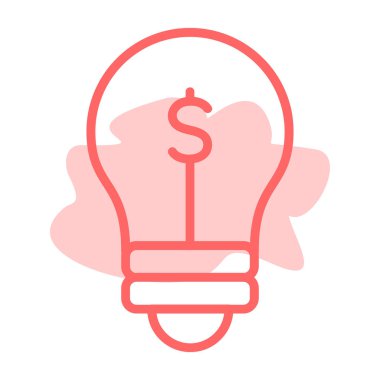 ampul vektör renk çizgisi simgesi