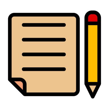 Kağıt vektör simgesi düzenlenebilir kalem