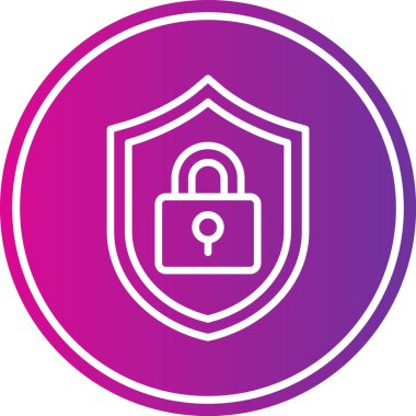 Siber Güvenlik Web simgesi, vektör illüstrasyonu