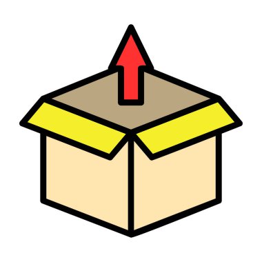 karton kutu vektör renk simgesi