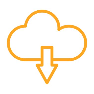 Bulut indirme simgesi. Düz renk. vektör illüstrasyonu.