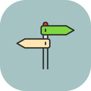 Yol işareti simgesinin vektör illüstrasyonu