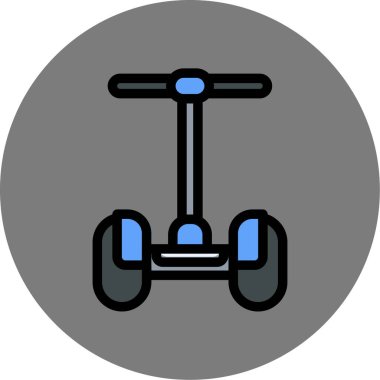 Scooter ikonu. Elektrikli scooter simgesinin izole edilmiş tasviri