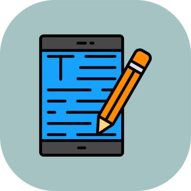 Kalem, vektör illüstrasyonlu akıllı telefon