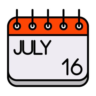 Temmuz 21 takvim simgesi, düz biçim tasarım simgesi