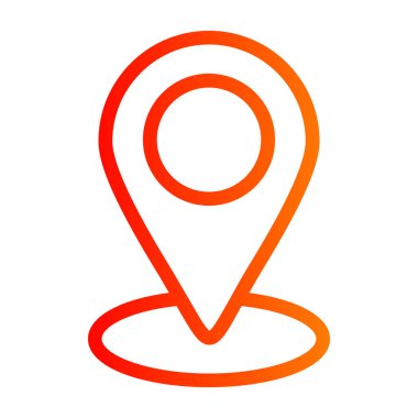 konum haritası pin simgesi ana hat biçiminde