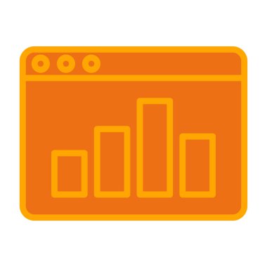 Grafik simgesi olan bar tablosu, basit vektör illüstrasyonu