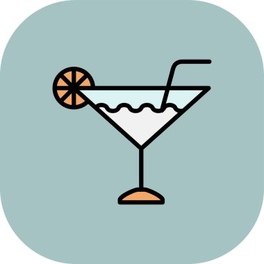 Kokteyl. Web simgesi basit illüstrasyon