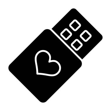 kart aşk simgesi ana hat biçiminde