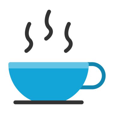 Sıcak çay fincanı simgesi, düz stil