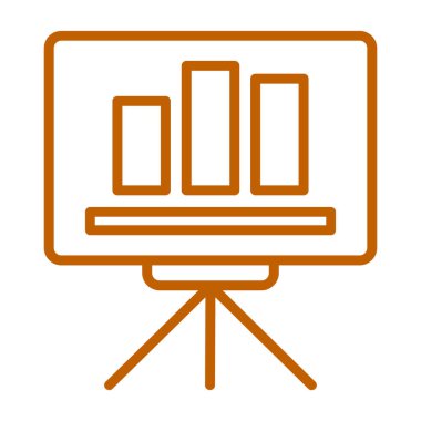 Sunum tahtası simgesi. Sunum vektörü simgelerinin özet çizimi