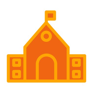 Bina. Web simgesi basit illüstrasyon