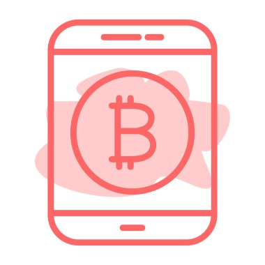 Bitcoin mobil vektör simgesi