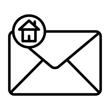 Zarf vektör illüstrasyonlu ev