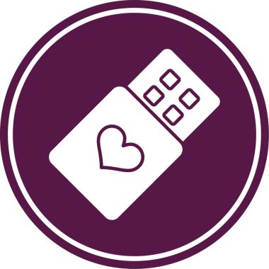 Kalp kart simgesi, vektör çizim