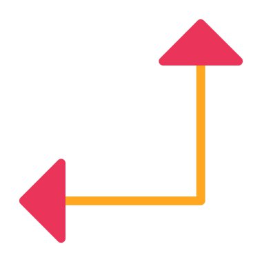 vektör yönü düz biçim simgesi