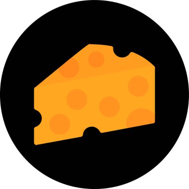 Bir dilim peynirli izole peynir ikonu.