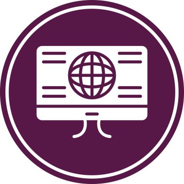 - İnternet. Web simgesi basit illüstrasyon