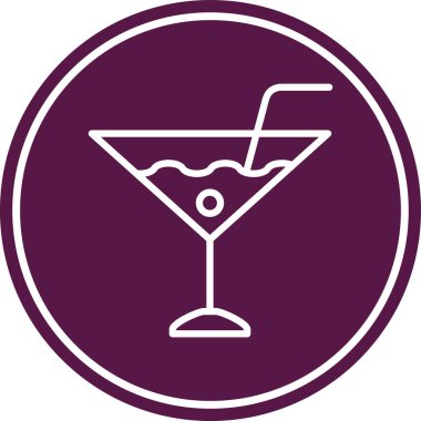 Kokteyl ikonu vektör illüstrasyonu